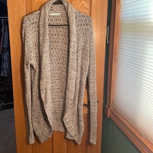 Grey with silver knit cardigan. Size Large.